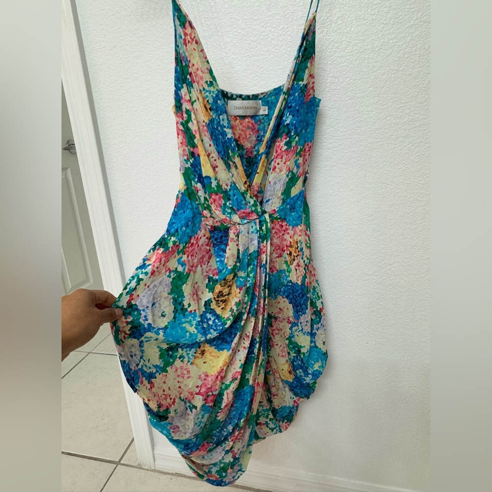 Zimmermann Floral Mini Dress - Blue, Green, Pink, Yellow